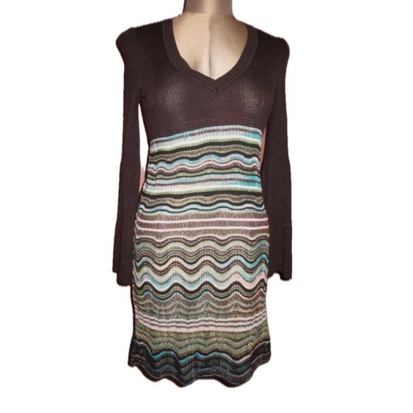 Missoni Elegant Brown and Multicolor Knit Dress - Picture 1 of 4